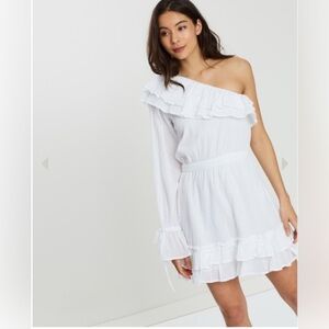 Anthropologie Rue Stiic Ana One Shoulder Mini Dress Sz Medium